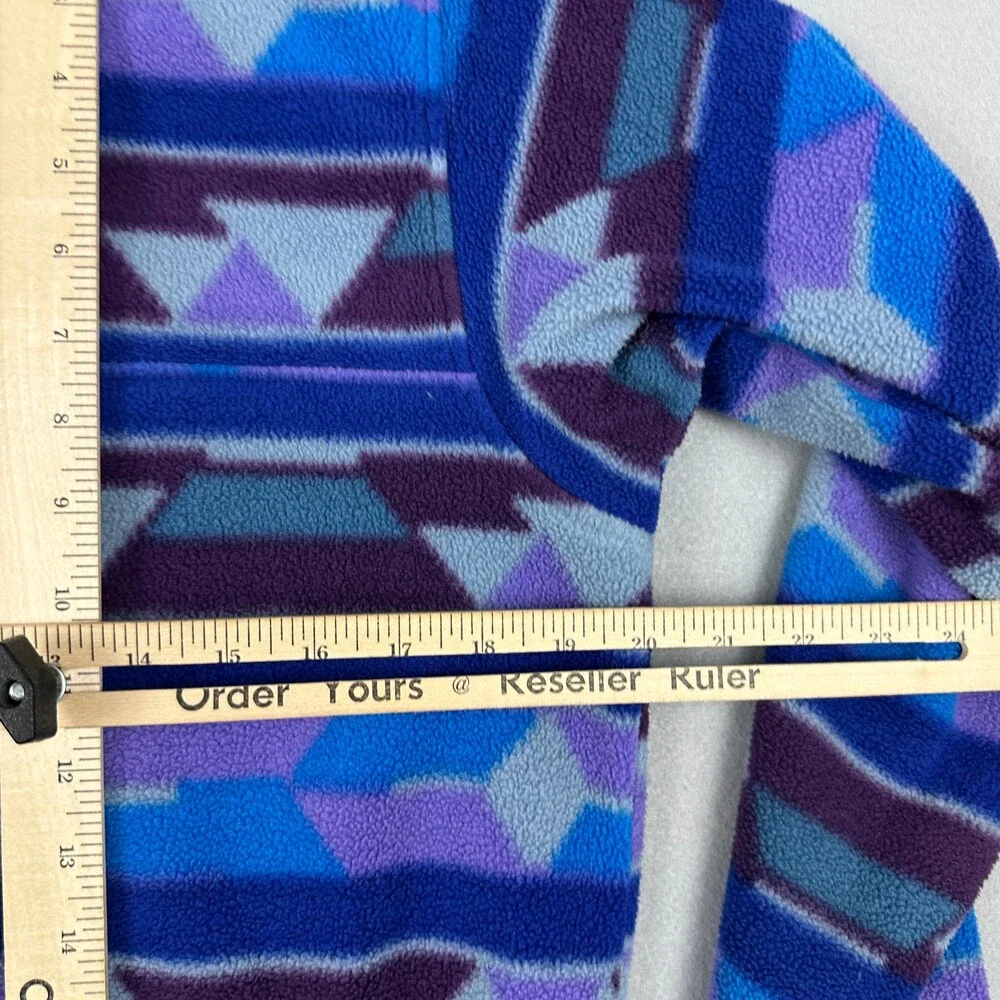 Patagonia Synchilla Jacket Women Small Blue Aztec Tribal Snap T Fleece Outdoor S